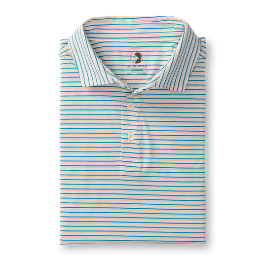 Duck Head Men's Striped Summerford Performance Jersey Polo