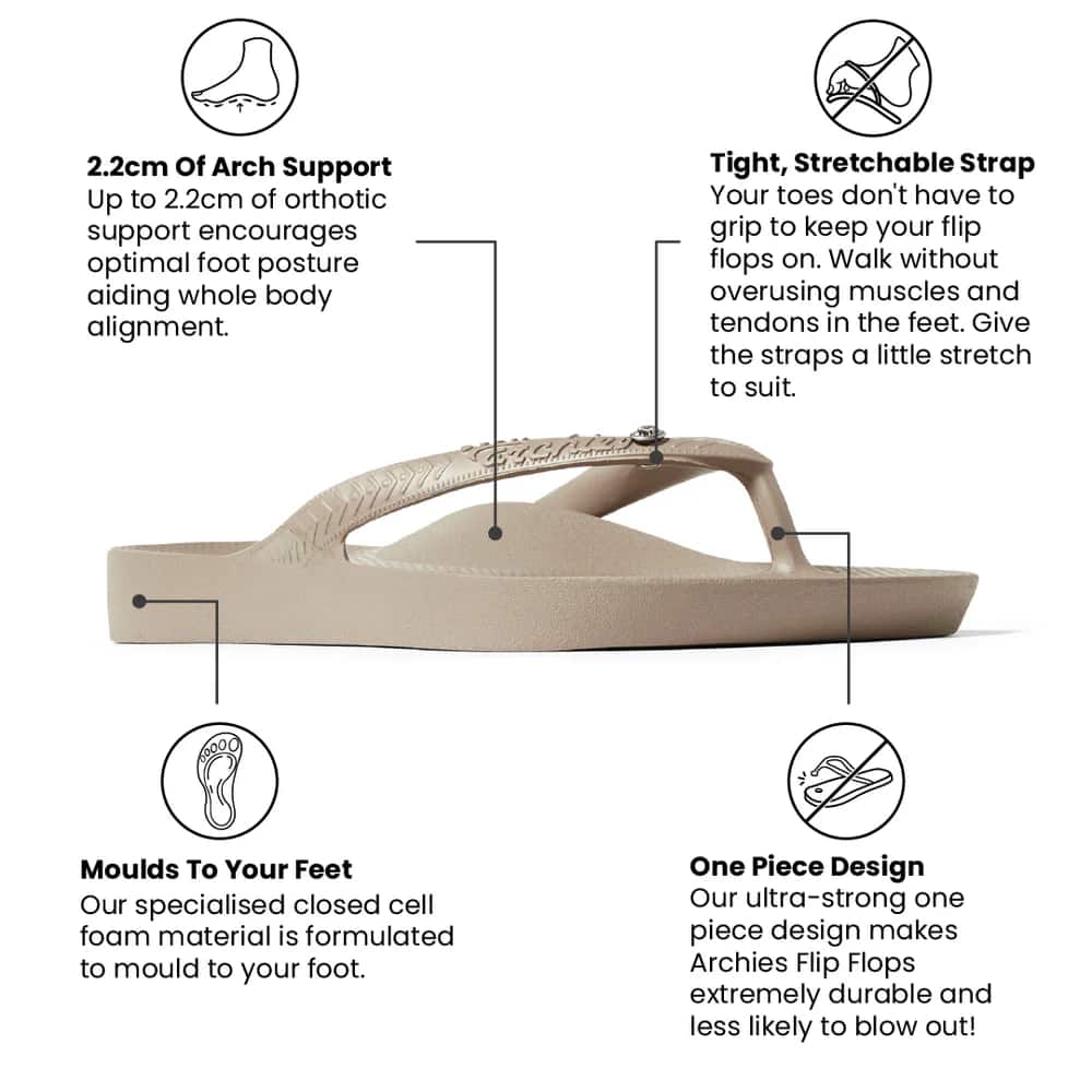 Archies Women's Arch Support Flip Flops
